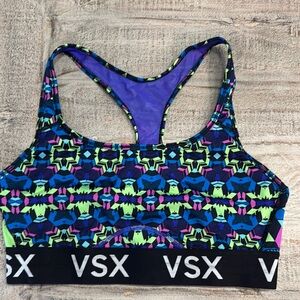 Victoria’s Secret VSX Blue and Purple Sports Bra with Racerback Design